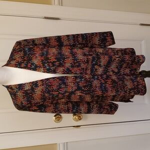 Susan Graver Long Open Front Colorful Cardigan